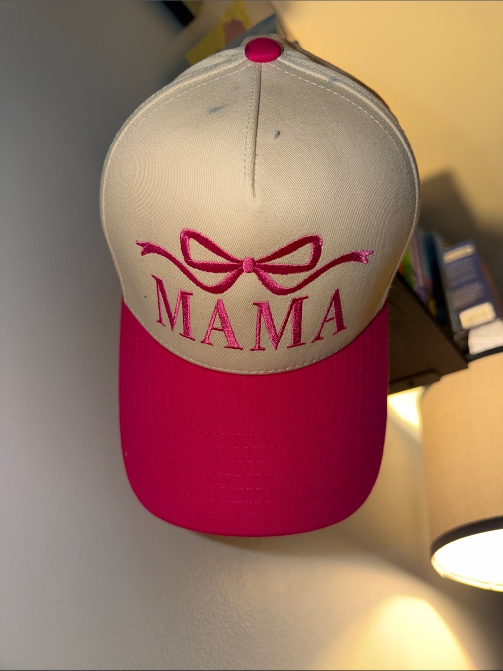 C.C Pink and Cream "MAMA" Embroidered Baseball Cap